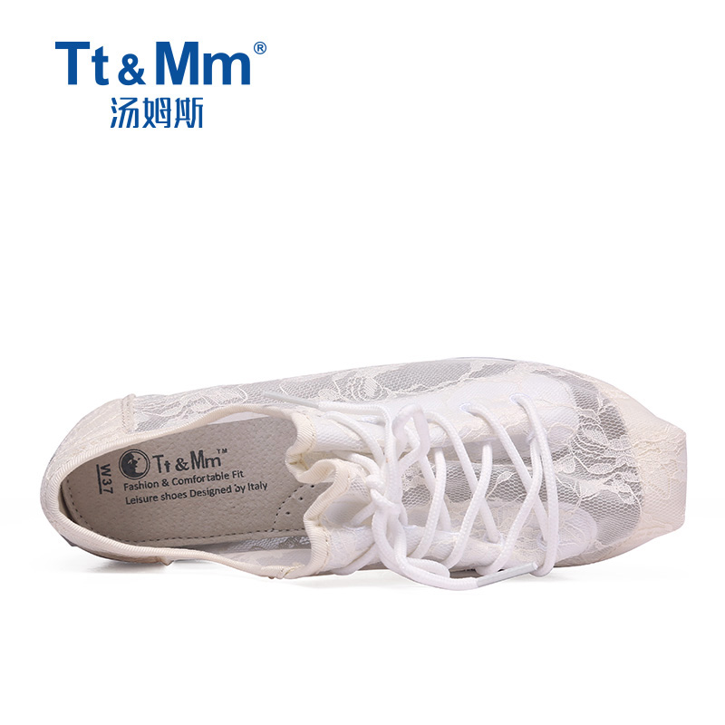 Tt&Mm/汤姆斯薄款轻便网鞋夏季网面小白鞋舒适增高帆布鞋镂空女鞋 - 图2