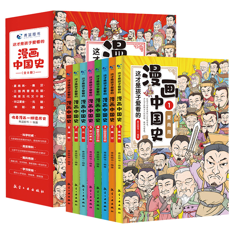 全套8册漫画中国史官方正版儿童历史漫画书历史类书籍中国古近代史半小时漫画中国史系列全套写给小学生的中国历史漫画版-图0