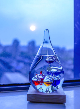 伽利略温度计玻璃悬浮球办公室书架酒柜装饰摆件新奇北欧创意家居