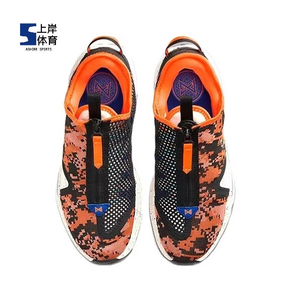 Nike/耐克 Paul George PG 4 男女同款实战篮球鞋黑橙 CD5082-200 - 图1