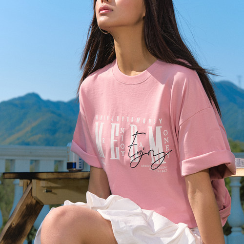MEDM25SS基础logo排版短袖男美式复古休闲圆领上衣女潮牌夏季T恤 - 图2