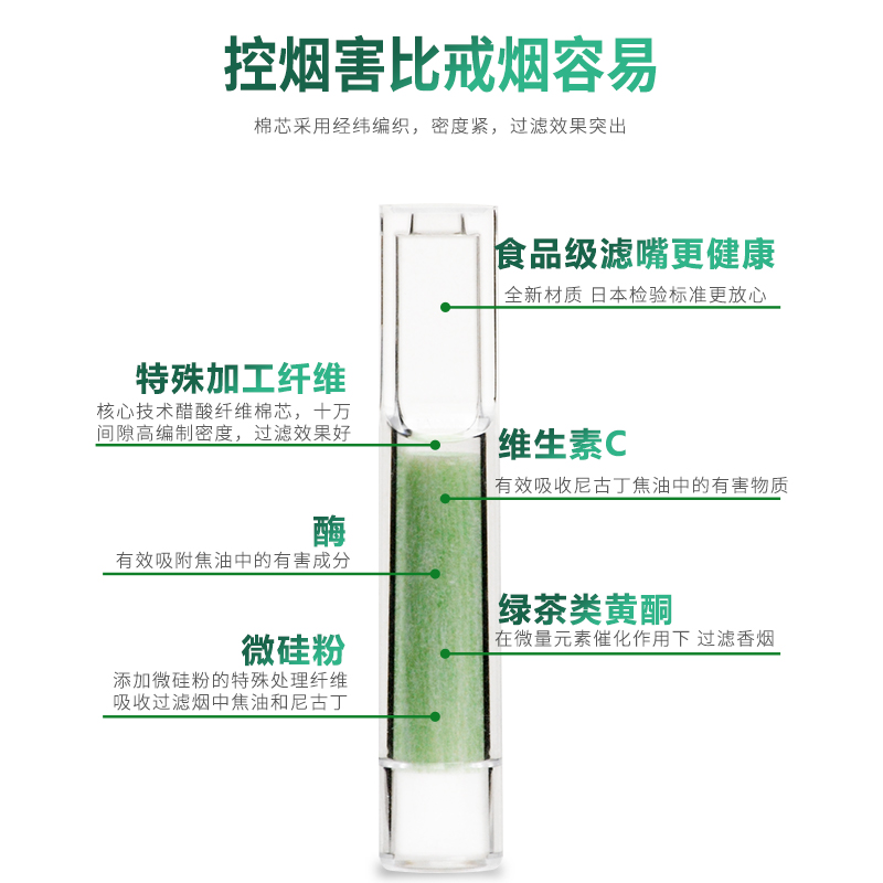 HERB过滤烟嘴过滤器绿鸟烟嘴绿小鸟烟具日本原装包邮过滤嘴一次性-图0