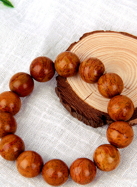 正宗泗滨砭石手链天然泗水红砭石圆珠手串调理手腕舒筋通络男女款