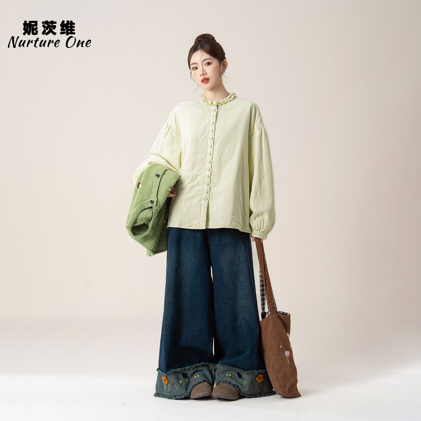 抹茶绿色立体花针织马甲女春季新款圆领宽松叠穿开衫无袖背心上衣,淘宝优惠券,粉丝福利购,淘宝优惠卷