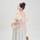 ເສື້ອຢືດ chiffon ແຂບບ່າດຽວສີບົວສຳລັບຜູ້ຍິງ