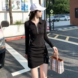 Платье, юбка, приталенный корсет, подходит для подростков, городской стиль, коллекция 2022, в обтяжку, с акцентом на бедрах