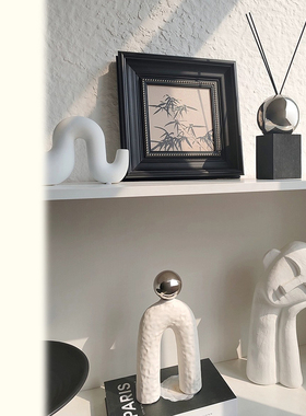 轻奢高级感黑白软装饰品小摆件