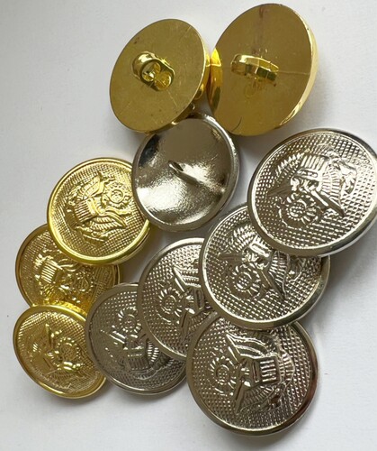 金属扣子 金色银色西装保安服校服制服大衣纽扣 外套酒店钮扣 - 图1