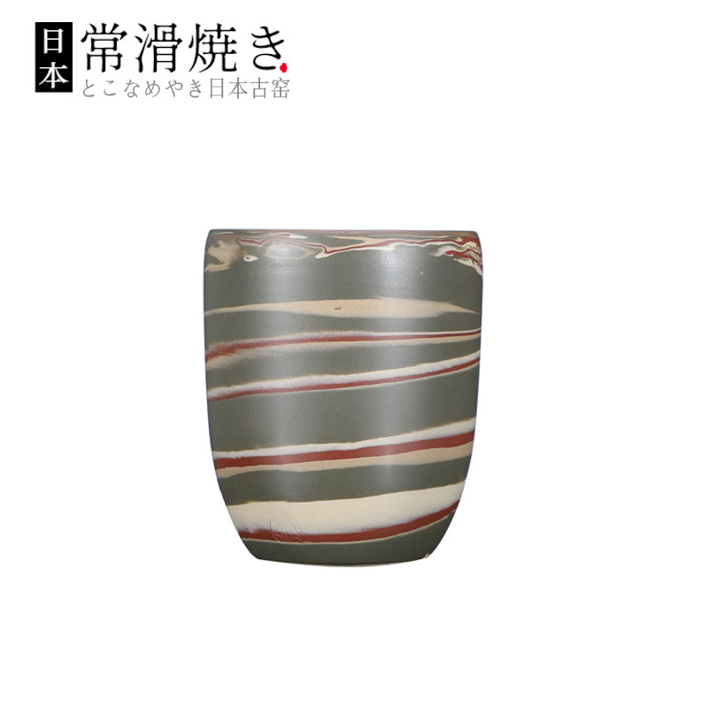 日本製 中古杯常滑烧绿胎搅泥茶杯 主人杯vintage茶器日式侘寂杯 - 图2