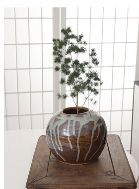 人间方物日本古窑濑户烧粗陶花瓶