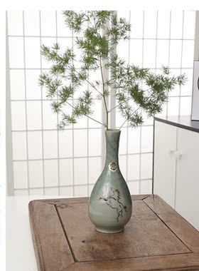 日本製鹤首花瓶相马烧日式花器