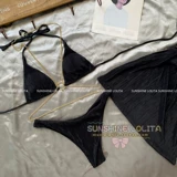 Черная цепь, купальник, комплект, брендовая сексуальная пляжная юбка, 3 предмета, популярно в интернете