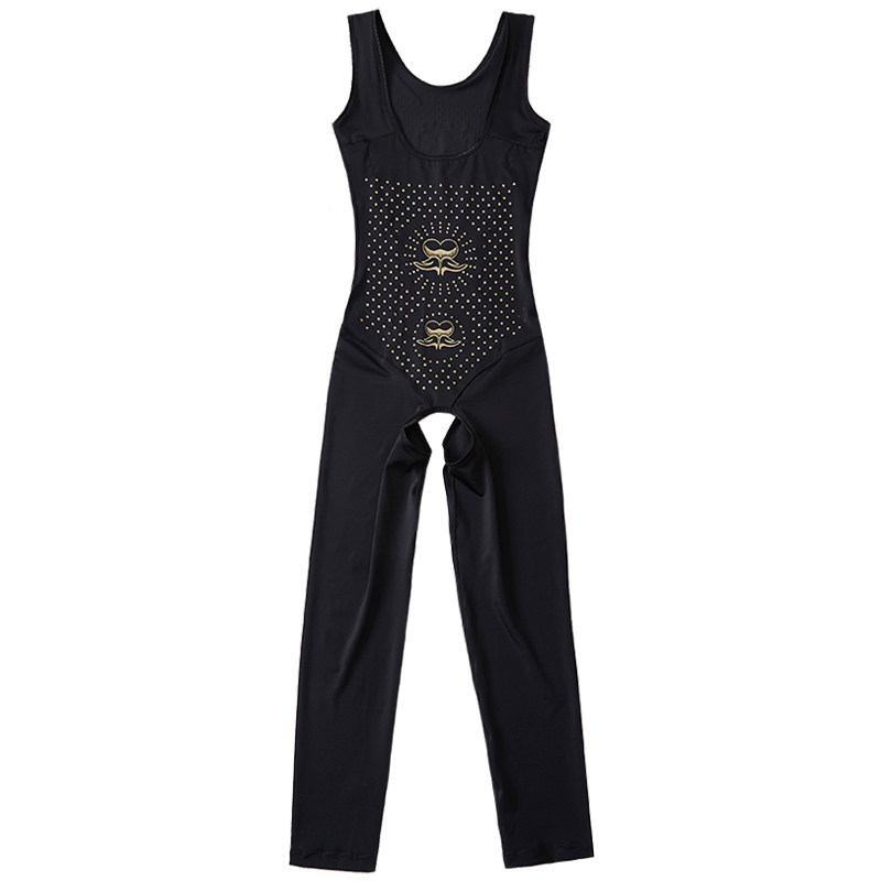 无袖长裤负离子火山能量石腰塑身衣 黛莉婷塑身连体衣