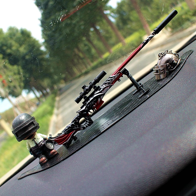 绝地求生饰品吃鸡游戏汽车摆件电竞绝地求生狙击枪AWM合金模型车载车内饰品