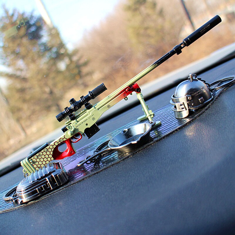 绝地求生‌饰品车载摆件AWM狙击枪合金模型军人吃鸡游戏绝地求生车内中控台饰品