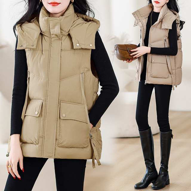 Autumn and winter fashion short down cotton vest women's winter outer wear loose Korean style large size cotton vest vest jacket