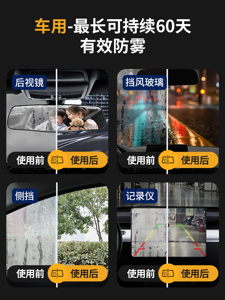防雨防雾剂汽车玻璃挡风车窗喷剂摩托头盔眼镜喷雾防起雾神器-图1