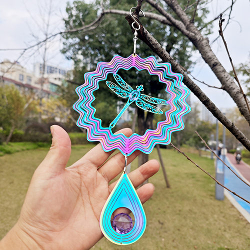 曼陀罗风铃大梦归离同款风转挂饰北欧3d立体创意旋转挂件户外花园 - 图3