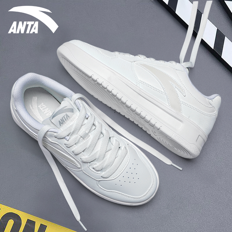 安踏男鞋小白鞋厚底百搭休闲鞋子2025冬季新款透气白色运动鞋男款 - 图0