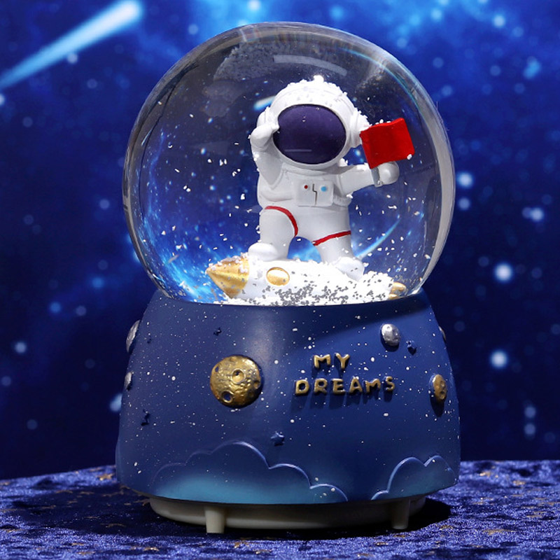 宇航员系列航天太空人水晶球摆件发光音乐盒男孩女孩儿童生日礼物 - 图1