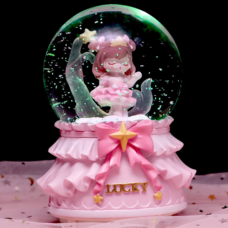 魔卡少女水晶球女孩公主可爱天使音乐八音盒摆件女生儿童生日礼物 - 图0