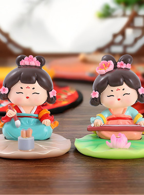 唐小环仕女手机支架国潮古风文创摆件办公桌面装饰品少女心小礼物