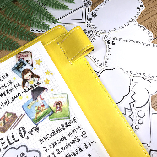 手写标签贴纸 可爱黑白对话框手账贴纸 手帐素材 相册DIY工具装饰 - 图2