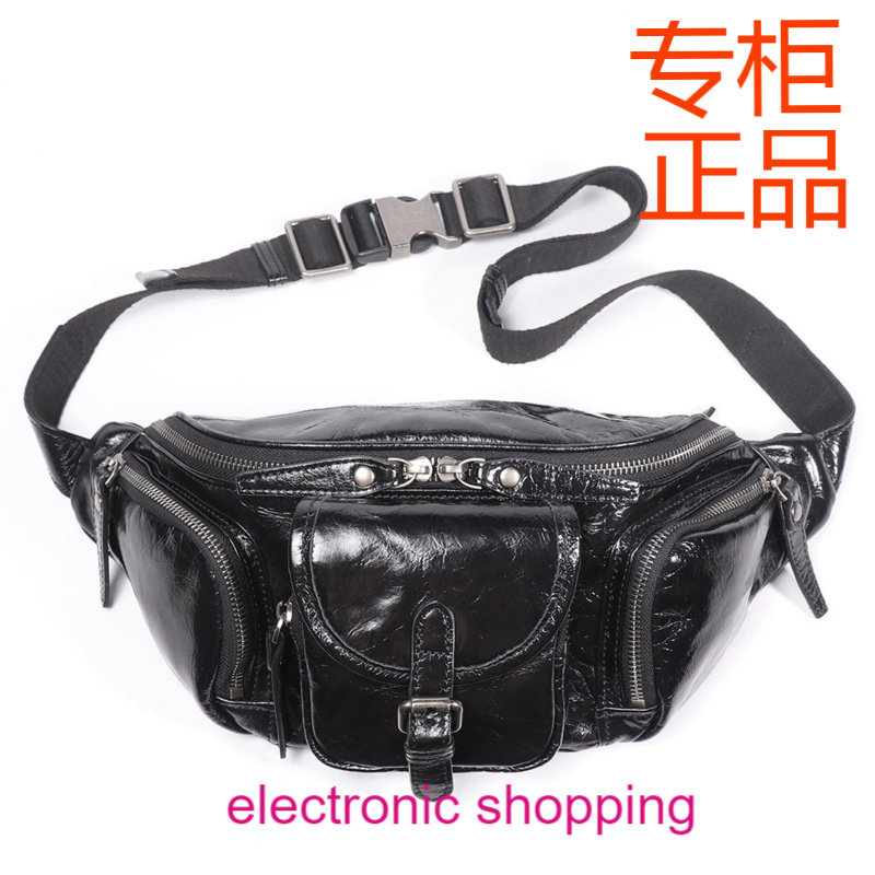 骆嘉头层牛皮iPadmini腰包真皮户外休闲胸包多功能机车斜挎包男士,淘宝优惠券,粉丝福利购,淘宝优惠卷