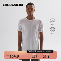 salomon Salomon speed dry mens black white training Leisure short sleeves CROSS RUN SS TEE M