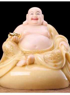 布袋和尚寺庙莲花座大肚弥勒佛