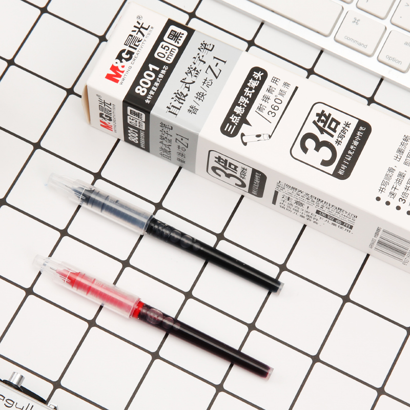 Chenguang straight liquid pen refill ball bearing full needle tube 8001