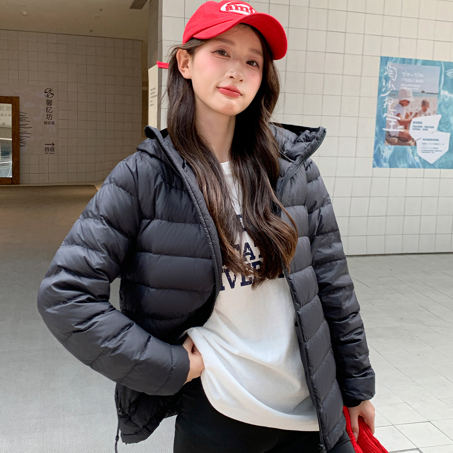 晴雨雪轻薄排骨羽绒服女短款韩版宽松简约90白鸭绒百搭小个子外套