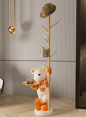 暴力熊大摆件衣帽架落地卧室床头家用客厅装饰挂衣架乔迁新居礼品