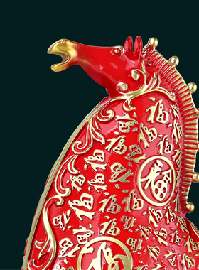 百福马到成功摆件客厅装饰高端大气上档次办公室商务乔迁开业礼物