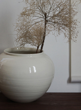 曼叙花瓶摆件客厅插花大口径