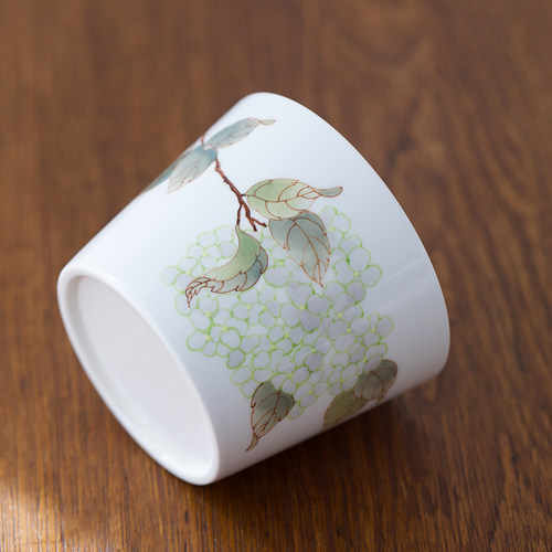 曼叙花事手绘釉下五彩绣球阔口杯咖啡杯家用陶瓷拉花杯水杯 - 图1