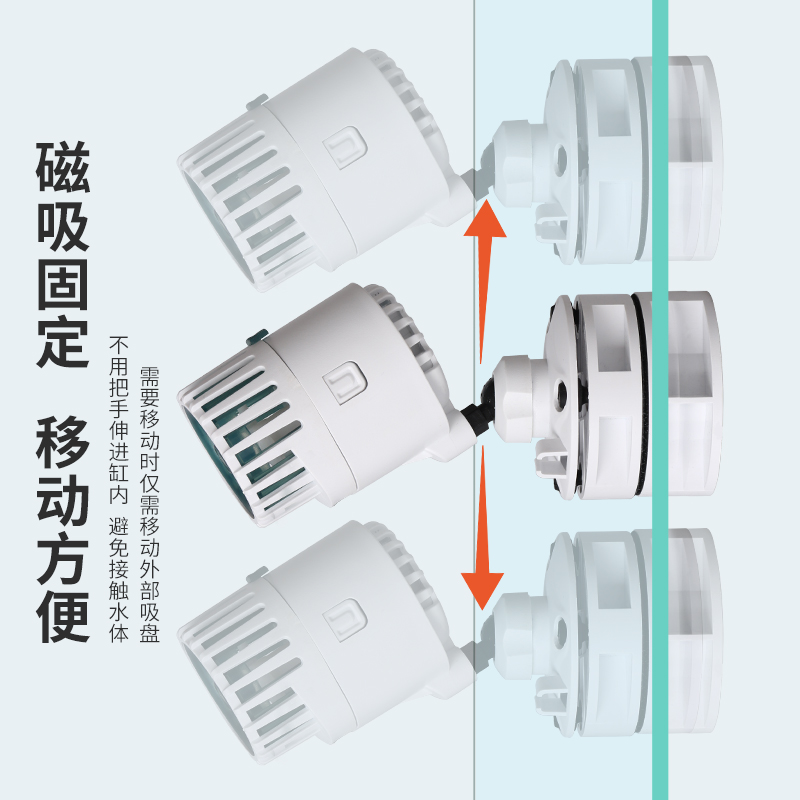 水族鱼缸磁吸造浪泵冲浪泵超静音迷你底吹造浪器吹浪泵吹粪环流泵 - 图1