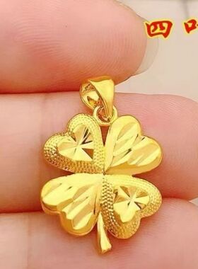 四叶草项链沙金仿黄金饰品锁骨链