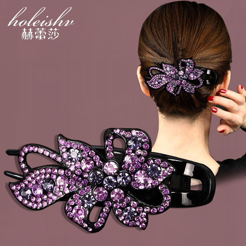 韩国抓夹后脑勺发夹中号鸭嘴夹妈妈盘发器优雅气质镶钻头夹子发饰,淘宝优惠券,粉丝福利购,淘宝优惠卷