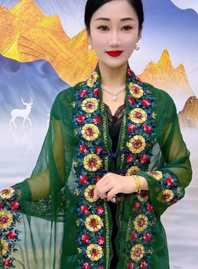绣花旅行开衫防晒遮阳围巾百搭