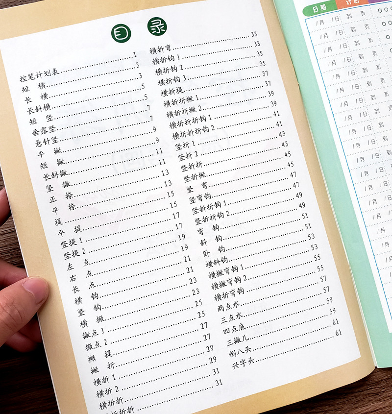 练字入门控笔训练点阵笔画笔顺描红描红本