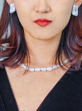 choker极光花瓣巴洛克异形珍珠