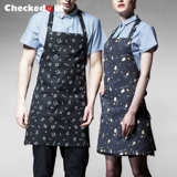 Модный хлопковый фартук, короткий кофейный комбинезон подходит для мужчин и женщин, юбка в складку, в корейском стиле