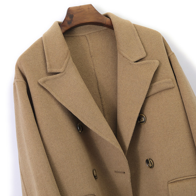 Over-the-knee mid-length Korean style woolen double-sided cashmere coat