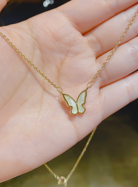 【真金电镀】铜微镶防贝壳锁骨链个性创意时尚显白街拍大气项链女