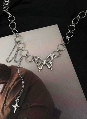 2021新品蝴蝶项链个性锁骨链网红ins冷淡风颈链潮小众设计感项圈