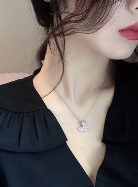 【真金保色】保色微镶蝴蝶项链女choker锁骨颈链网红脖子饰品