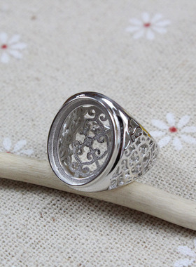 纯银镶嵌戒指空托