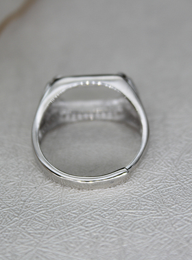 纯银男款马鞍型7*14戒指托