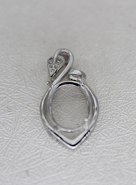 纯银挂坠项链空托